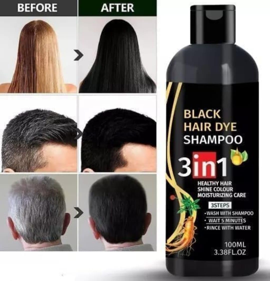 Hair Dye Instant Black Hair Shampoo for Women & Men, 100ML -